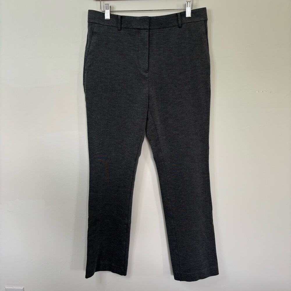 Ann Taylor Straight Leg Pants - Charcoal Gray Herringbone - Women's 8
